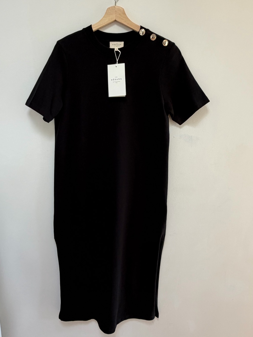 Sezane Black Emy Maxi Dress NWT